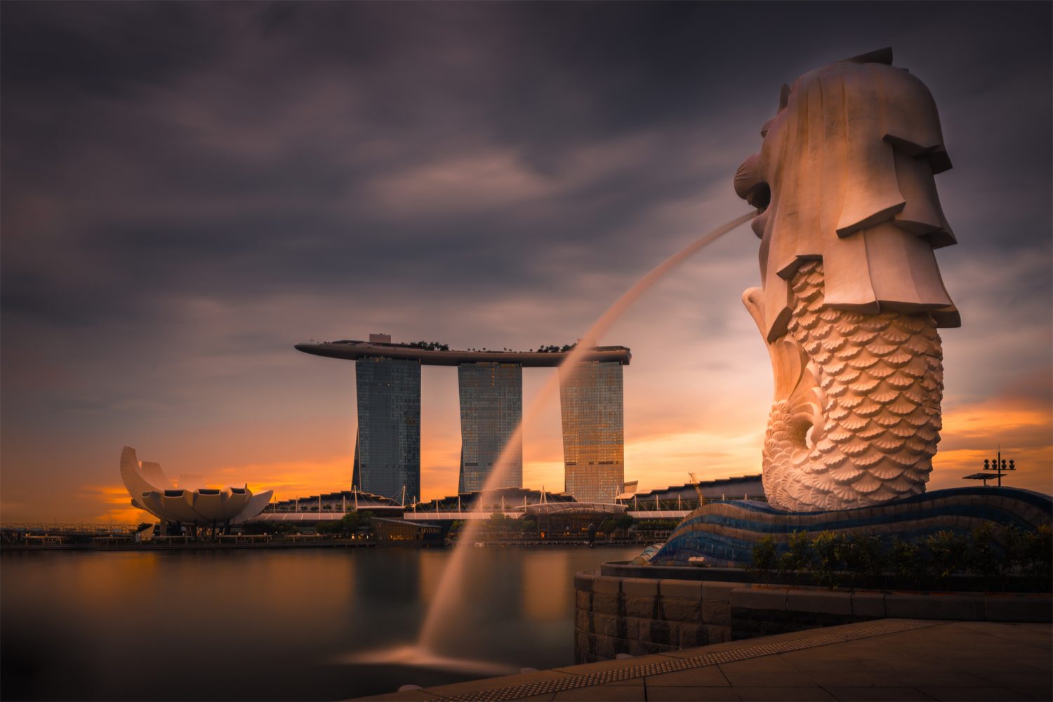 Beautiful sunset at Singapore